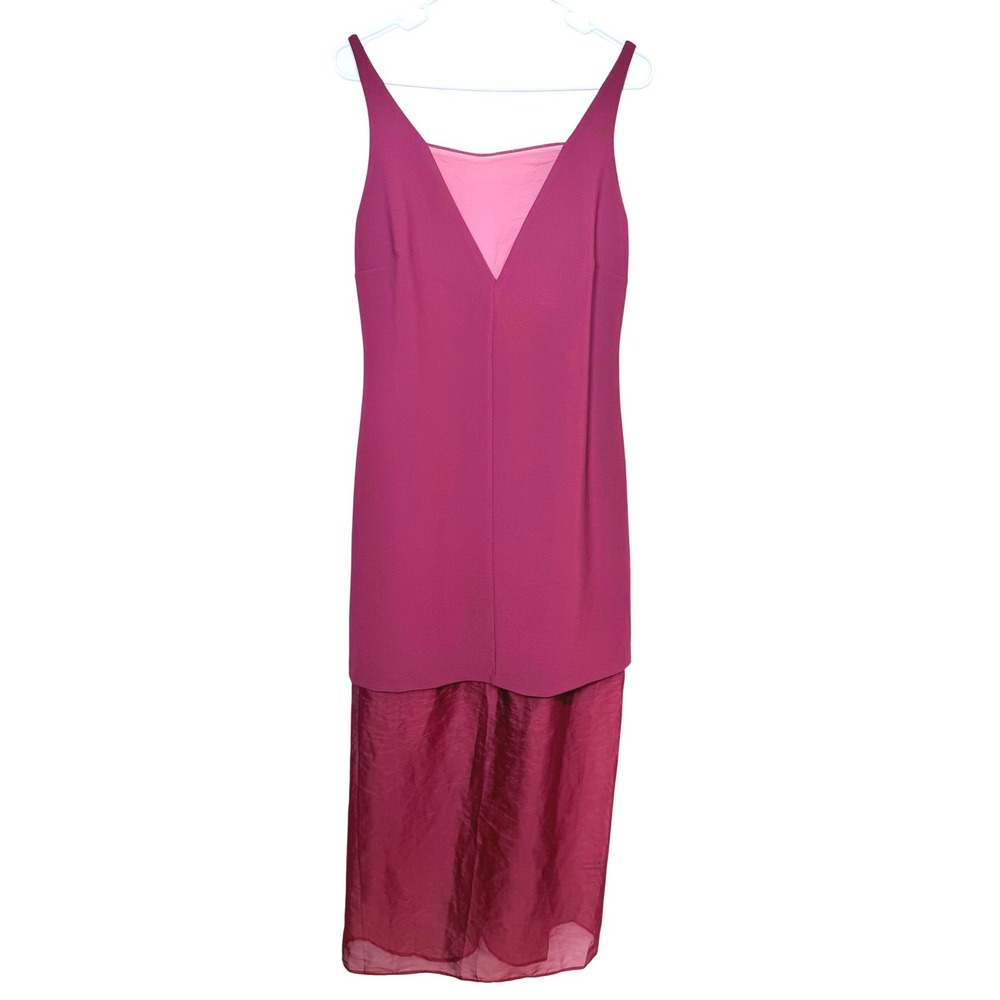 Abercrombie &‎ Fitch Maroon V-Neck Maxi Dress Large NWT Maroon Layered Hem Party